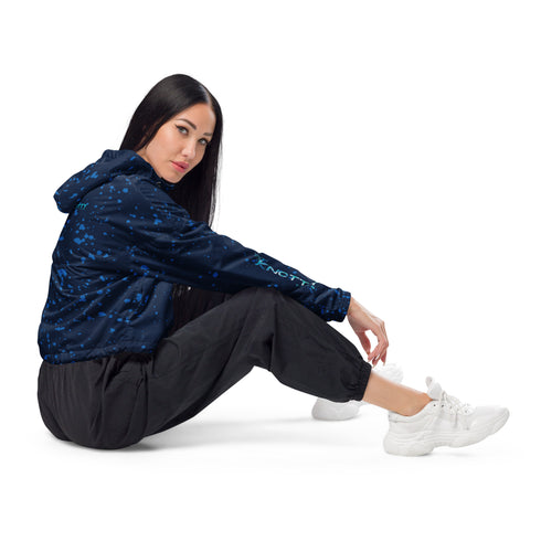 Blue Mahi-mahi Dolphin Women’s cropped windbreaker